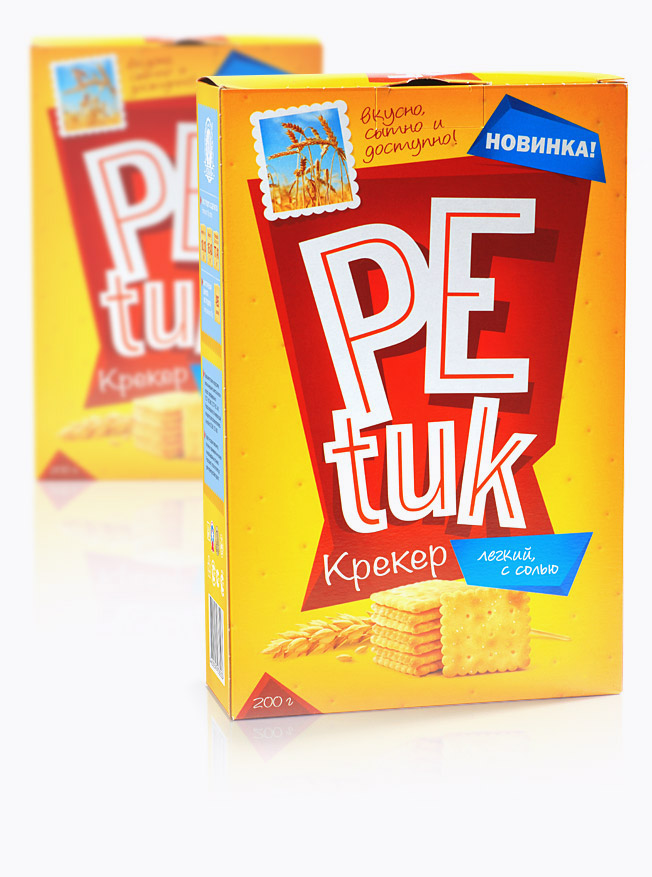 Упаковка & Оформление , Дизайн упаковки крекеров Petuk